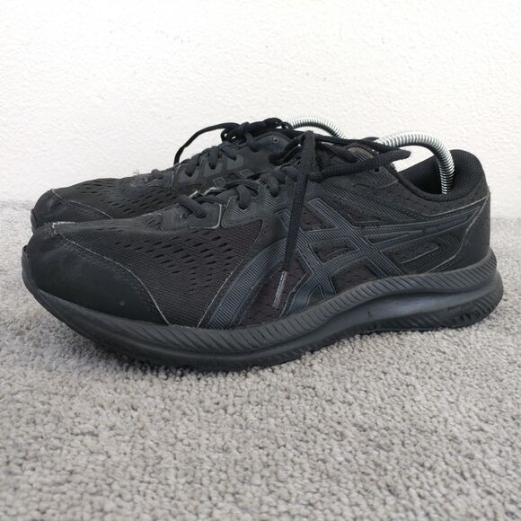 Asics Gel Contend 8 Mens Size 10 EXTRA WIDE Running Shoes Black Low Top Lace Up - Picture 1 of 12